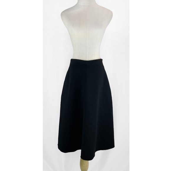 SOLD: Jil Sander Black A-Line High Waisted Wool Blend Skirt - Picture 2 of 10
